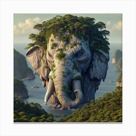 Elephant In The Forest Canvas Print