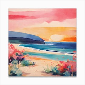 Sunset At The Beach Canvas Print