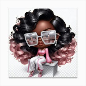 Black Girl With Glasses 1 Canvas Print