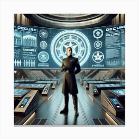 A Futuristic Scene Featuring The Voice Of The Syn Canvas Print