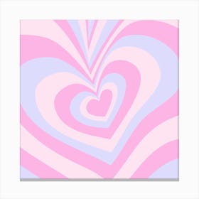 Pink And Blue Heart Canvas Print