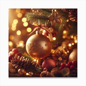 Christmas Tree Ornaments Canvas Print