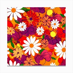 Flowers Abstract Art Canvas Print