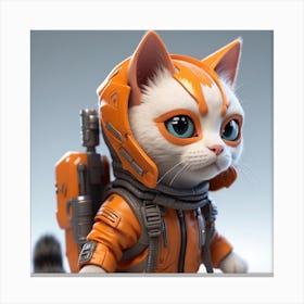 Cat In Spacesuit wall art Canvas Print