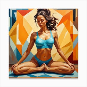 Goddess Pose Cubism Style Canvas Print