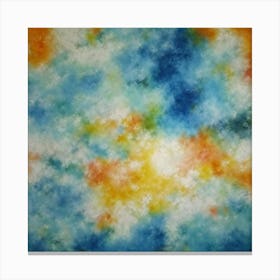 Blue And Orange Tie Dye Painting Canvas Print