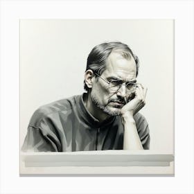 Chalk Painting Of Steve Jobs Canvas Print