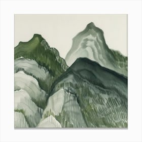 Japanese Watercolour Of Mount Mizugaki 1 Canvas Print