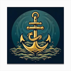 Anchor In The Sea 3 Canvas Print