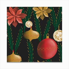 Christmas ornaments pattern Canvas Print