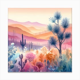 Watercolor Desert Landscape 7 Canvas Print