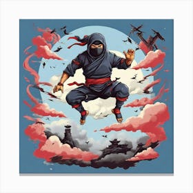 Ninja Flying art print Canvas Print