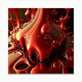 Drips Of Red Liquid Canvas Print