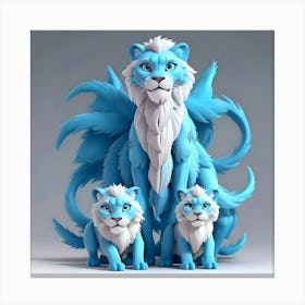 Ice Lions Canvas Print