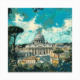 A Vatican City In Rome Expressive Strokes Illust 1719920685 3 Canvas Print