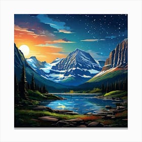 Glacier National Park Summer Sunrise Canvas Print