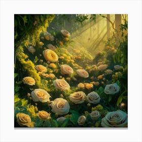 Roses In The Forest Canvas Print