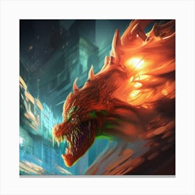 Dragon In The City Canvas Print