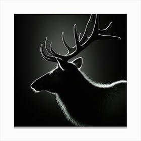 Elk Head Silhouette 1 Canvas Print