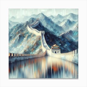 Color Brush Painting Great Wall Of China 1 Canvas Print