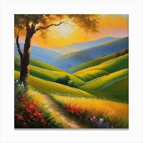 Sunset In The Countryside 10 Canvas Print