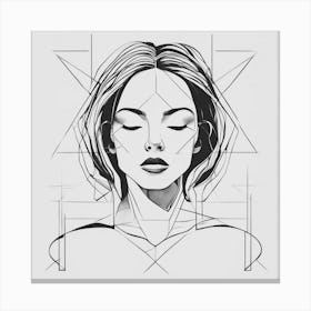 Geometric Portrait Of A Woman Canvas Print