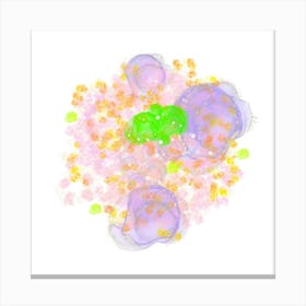 Colorful Abstract Ink Art – Fluid Purple, Green & Yellow Stampe su tela