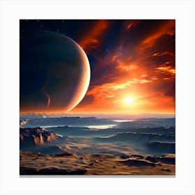 Planets In Space Canvas Print