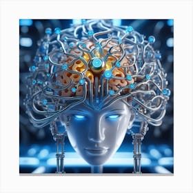 Artificial Intelligence Brain In Close Up Miki Asai Macro Photography Close Up Hyper Detailed Tr (30) Canvas Print