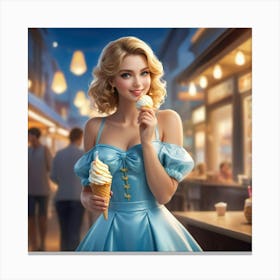 Ice Cream Girl 7 Canvas Print