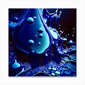 Blue Slime Abstract Canvas Print