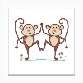 Two Monkeys Canvas Print