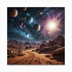 Planets In Space 4 Canvas Print