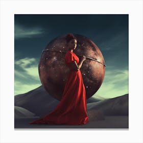 Woman In A Red Dress 3 Canvas Print