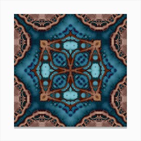 Blue Indigo Flower Pattern Canvas Print