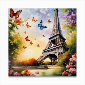 Butterflies In Paris 25 Canvas Print