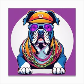 Bulldog With Sunglasses cool Canvas Print