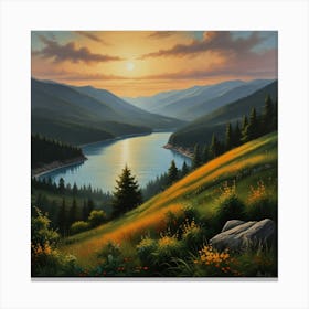 Default Beautiful Views Painting 1 Canvas Print