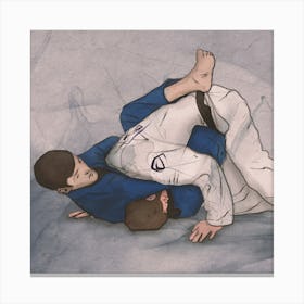 Brazilian Jiu Jitsu   Guillotine Square Canvas Print