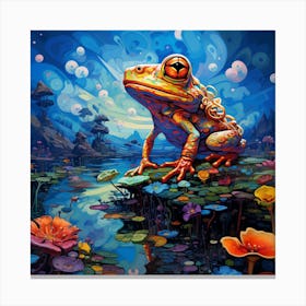 Frog In The Pond 1 Canvas Print
