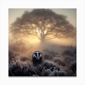 Badger In The Mist 1 Canvas Print