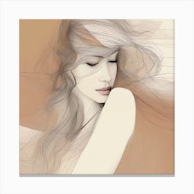 Woman With Long Hair 5 Canvas Print