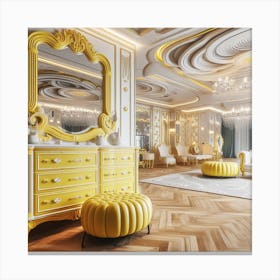 Yellow Living Room Canvas Print