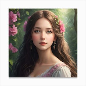 Lady of the Floral Garden Canvas Print