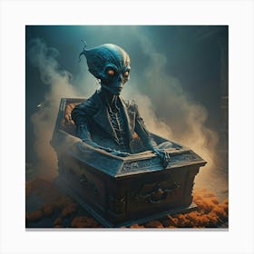 An Alien In A Coffin Phantom Canvas Print