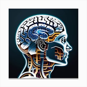 Human Brain With Artificial Intelligence 11 Canvas Print