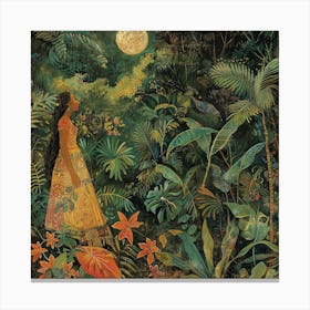 Woman In The Jungle Canvas Print