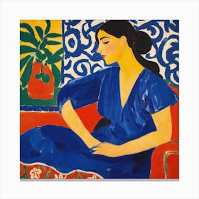 Woman In Blue 10 Canvas Print