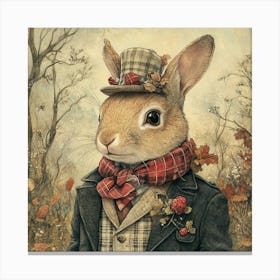 Rabbit In The Woods Art Canvas Print