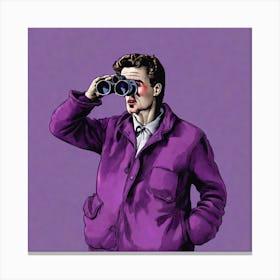 Man With Binoculars 3 Canvas Print